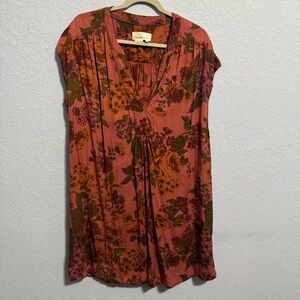 Anthropologie Kimber Floral Sleeveless Flowy Tunic Dress Size Medium